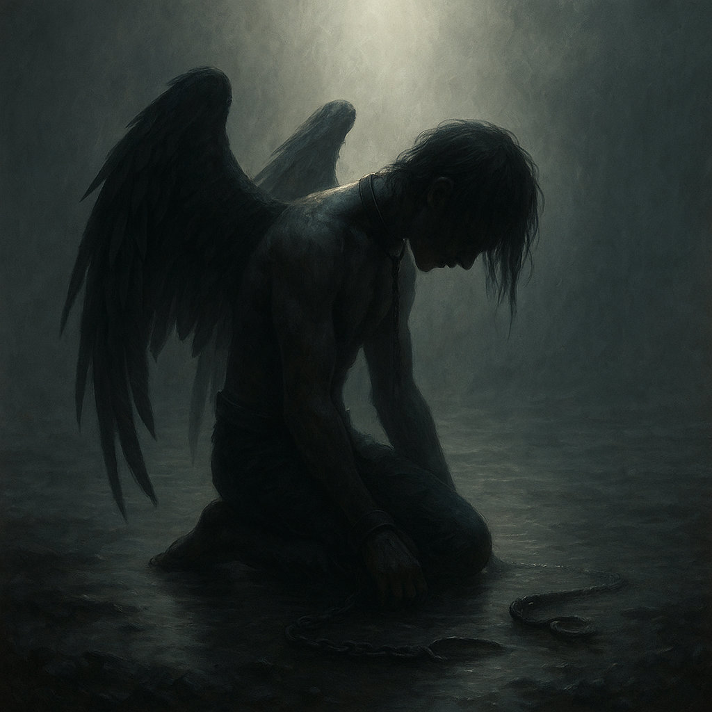 Damion regretfully accepting his fate as Mulsae's personal captive