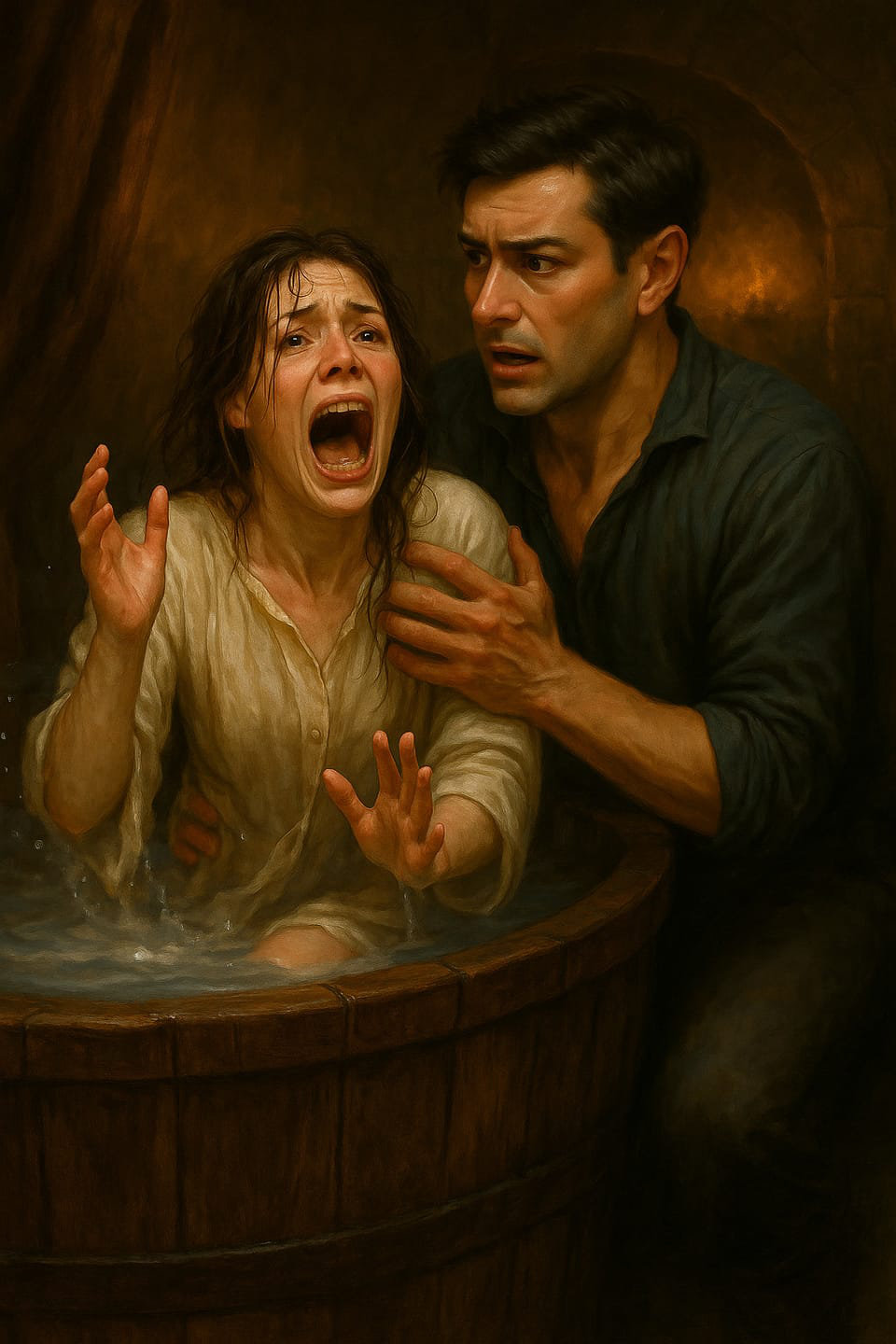 Mulsae pulls Hanna out of the tub after she tried to drown herself