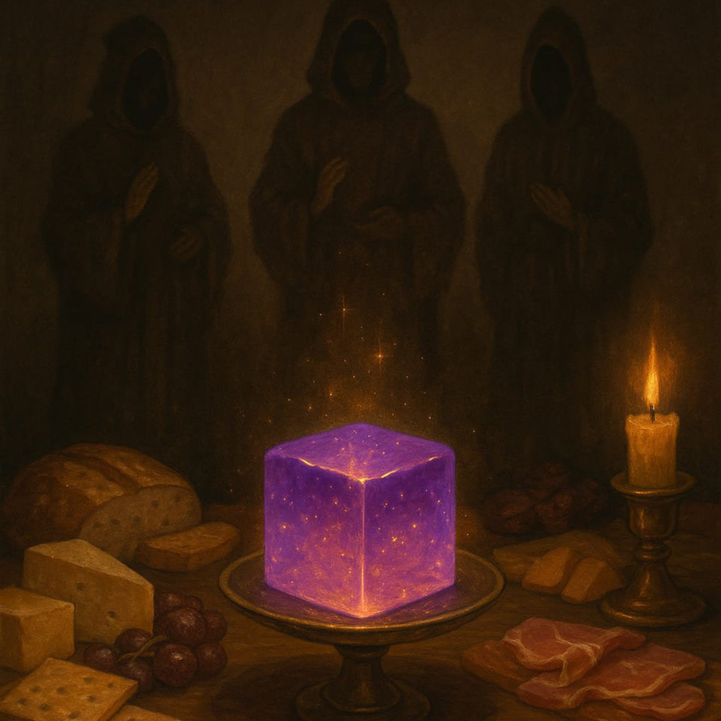 A gelee cube is being worshipped