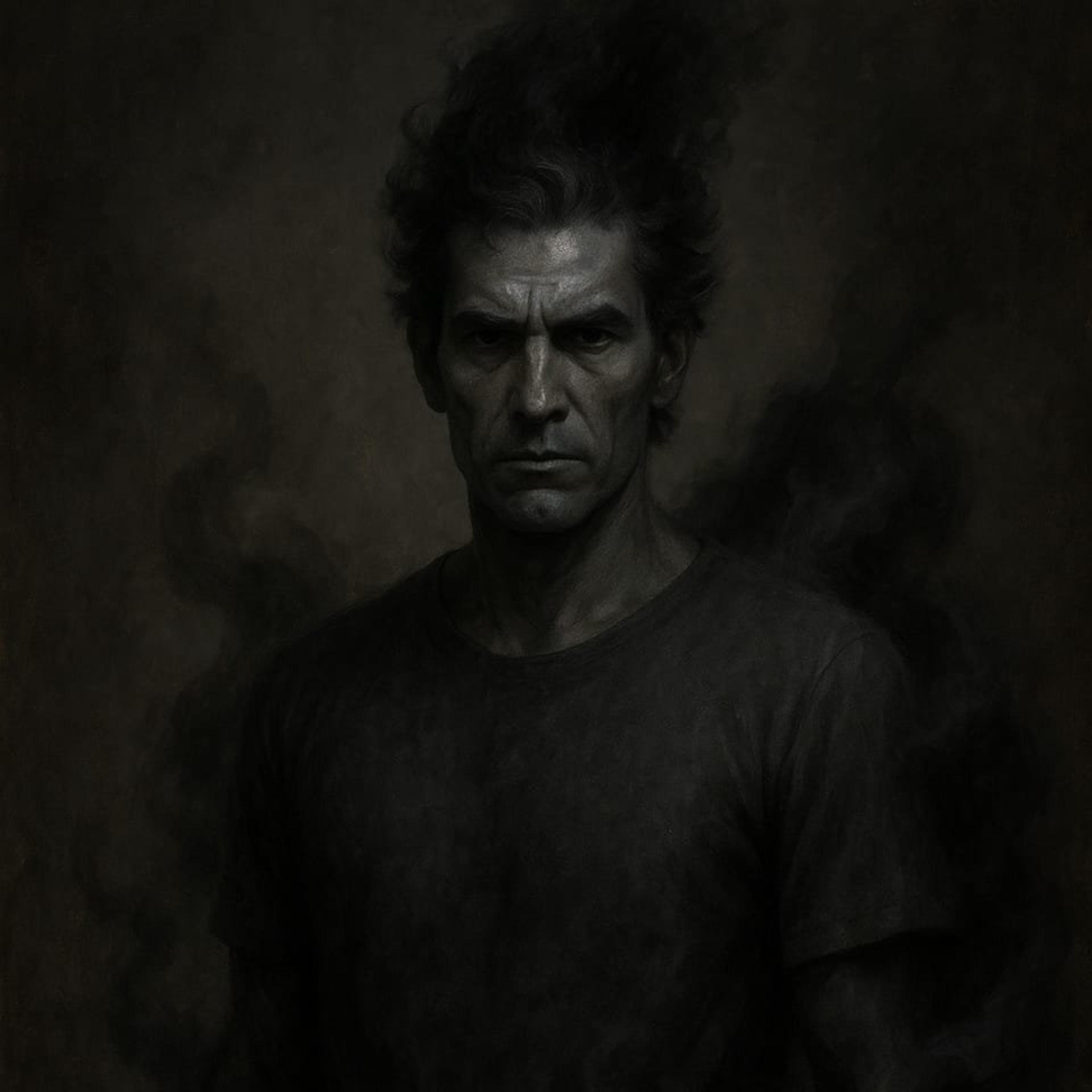 Portrait of the half-human half-smoke-spirit, Khaas