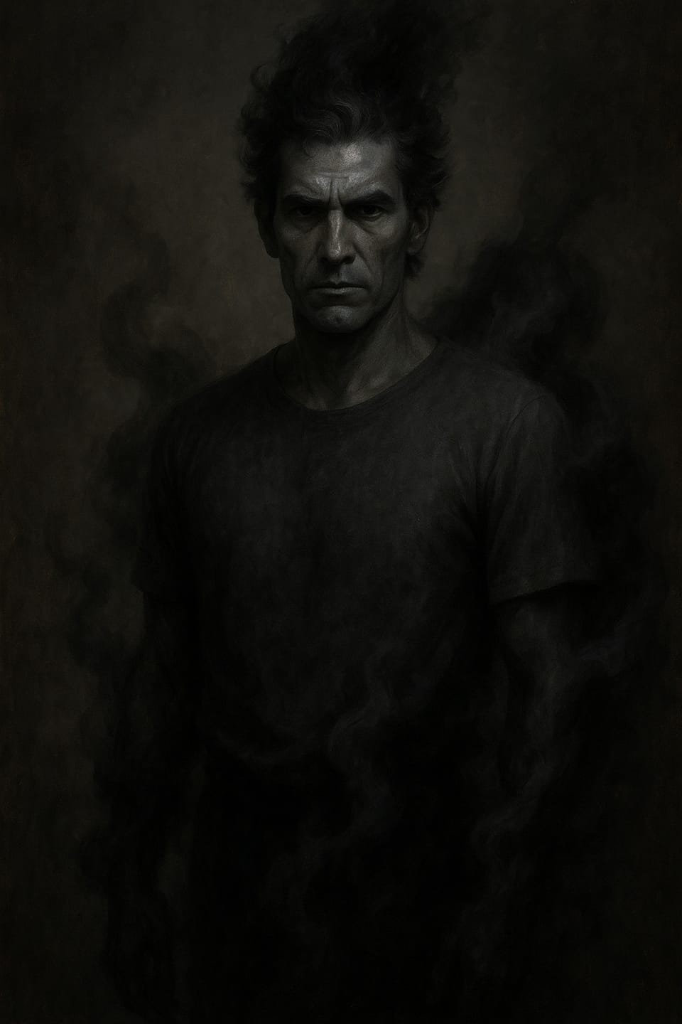 Portrait of the half-human half-smoke-spirit, Khaas
