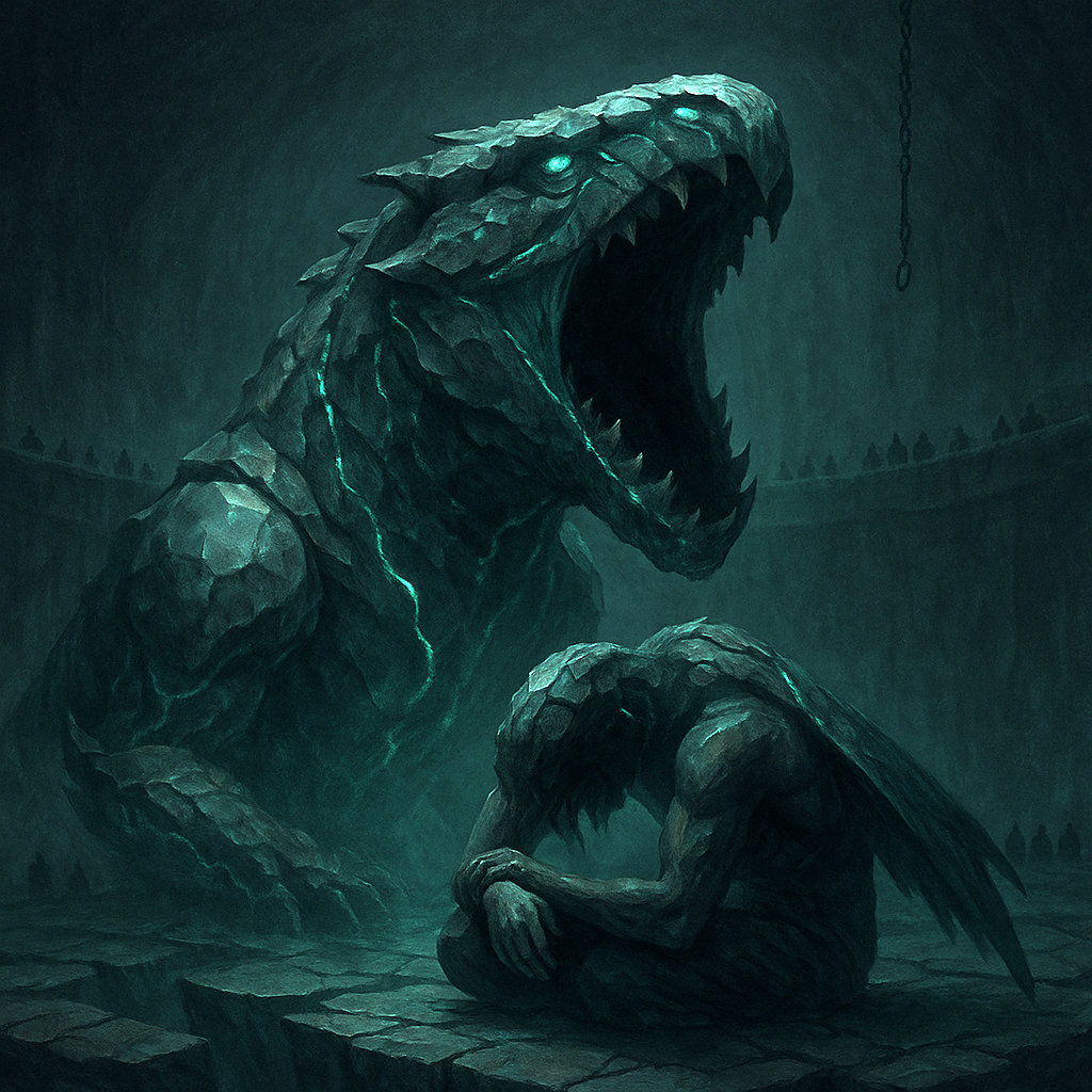 The great stone mawdrake lunges up beneath the rock ready to eat