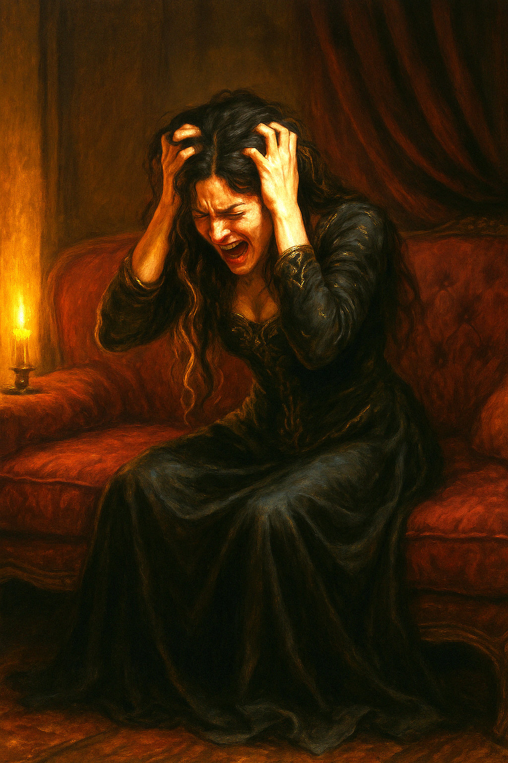 Zudaeshi screams when she discovers Garrick has found a lover